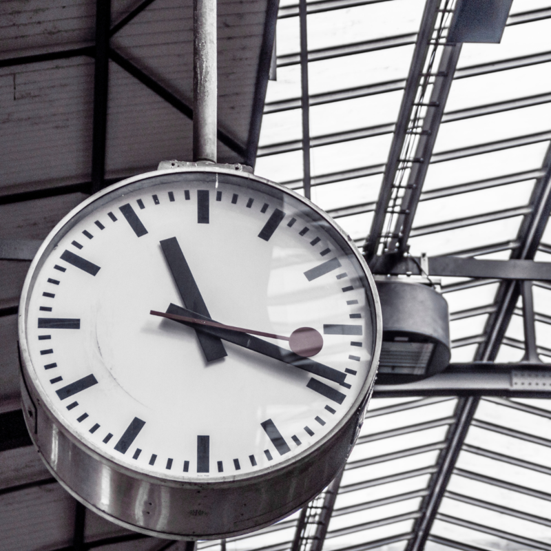 Railway and bus station clock